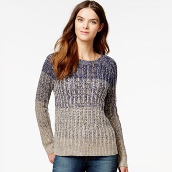 Lucky Brand Blue and Gray Knit Sweater - Picture 1 of 4